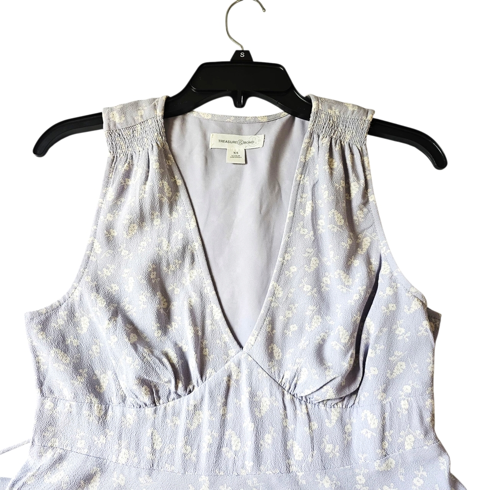 Nordstrom Treasure & Bond Light Purple Floral V-neck Maxi‎ Dress SZ XS NWT - Picture 5 of 11